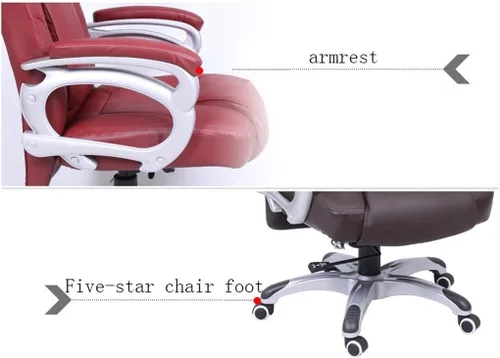 Miniatura 6 de Silla de escritorio de oficina con respaldo medio con acolchado de cuero y reposabrazos, silla ergonómica para juegos de computadora para uso Blanco