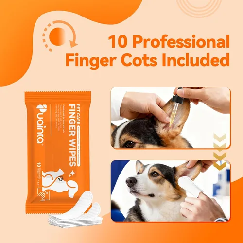 Miniatura 7 de PUAINTA Gotas para los oídos para perros con dediles, limpiador natural de oídos para perros y tratamiento de infecciones, solución de limpieza