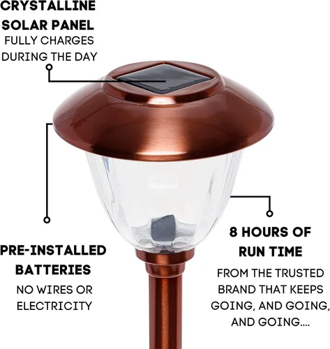 Miniatura 15 de Energizer Luces solares LED para camino, paquete de 8 luces solares [negras] para exteriores, IP65 impermeables con encendido/apagado automático