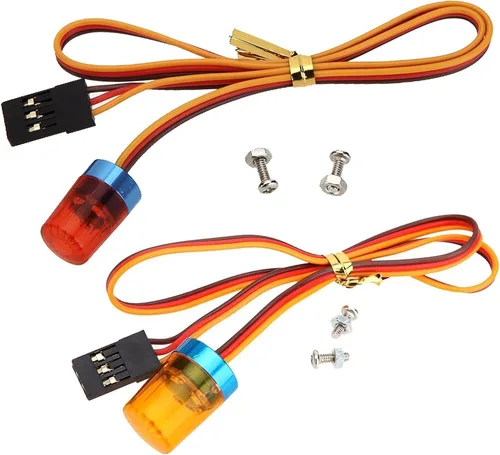 2 luces LED ultra brillantes de policía, lámpara estroboscópica de flash giratorio, 5 modos para 1/8 1/10 1/14 RC coche extinción de incendios