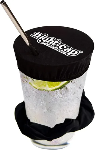 Miniatura 14 de Nightcap Coletero Cubrevasos - El Coletero Reutilizable para Prevención de Adulteración de Bebidas Como se Vio en Shark Tank Negro