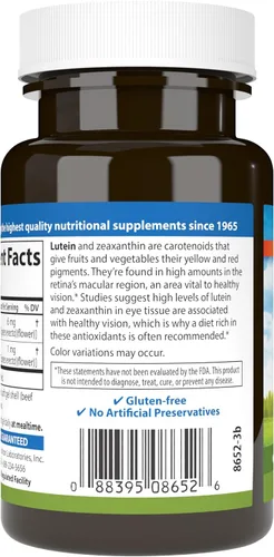 Miniatura 3 de Carlson Luteína 6 mg, suplemento de apoyo para la visión y salud ocular, fórmula antioxidante con zeaxantina, 180 cápsulas blandas