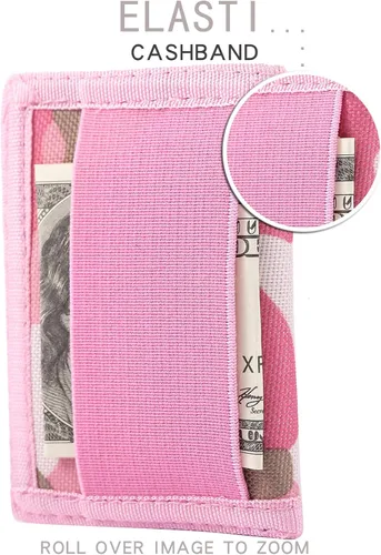 Miniatura 4 de Cartera minimalista de bolsillo frontal de lona delgada con cierre de banda elástica