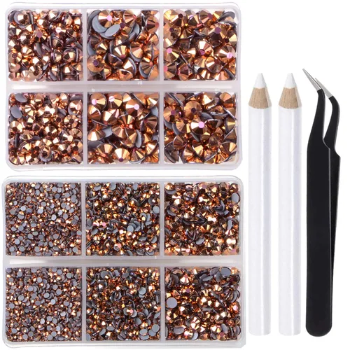 Miniatura 66 de LPBeads 10000 unidades de diamantes termoadhesivos SS6 amatista con parte trasera plana, gemas de diamantes de imitación de cristal redondas