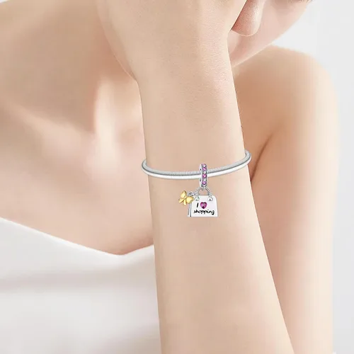 Miniatura 232 de Dije de girasol con diseño de estrella y luna y elefante para pulsera, collar de plata de ley 925, dijes de corazón de amor para mujer, regalo