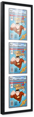Miniatura 129 de Marco de cómic con paspartú para 8 CGC, CBCS o PGX Graded Comics - Marco de cómic blanco para cómics de 8.125 x 13 pulgadas Marco blanco