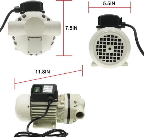 Miniatura 6 de TDRSUPER Bomba de riego de diafragma Bomba de presión de agua eléctrica industrial autocebante 110VAC, 10.6 GPM, 23PSI, 14.3lb, elevación 36.1 ft
