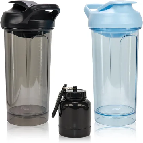 Miniatura 22 de Botella mezcladora de proteínas de 20 onzas, vasos mezcladores de proteínas a prueba de fugas para gimnasio, fitness y suplementos, material PETG