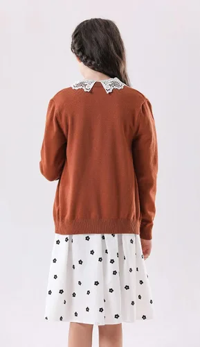 Miniatura 5 de SMILING PINKER cardigan de cuello redondo para niñas