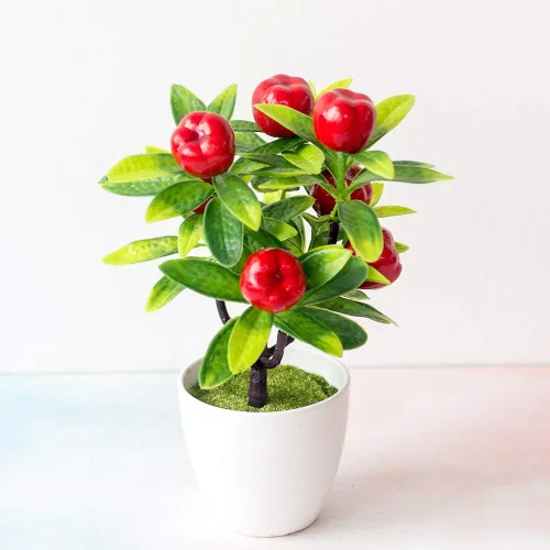 Miniatura 5 de Decoración de escritorio, árbol frutal artificial en maceta, planta falsa decorativa para oficina, decoración del hogar, accesorios de fotografía