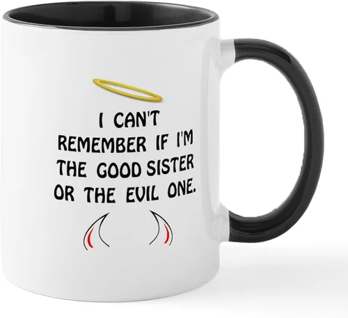 Miniatura 7 de CafePress Good Evil – Hermana – El único Taza de café, taza de café, S, Blanco
