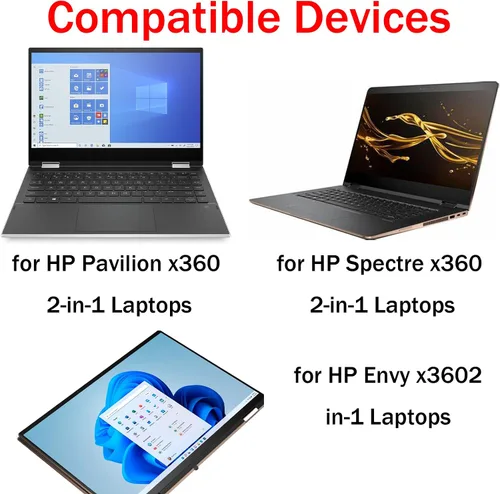 Miniatura 4 de Lápiz digital compatible con portátiles HP Pavilion x360 Envy x360 2 en 1, lápiz digital para portátiles HP Spectre x360 2 en 1, 1024 niveles