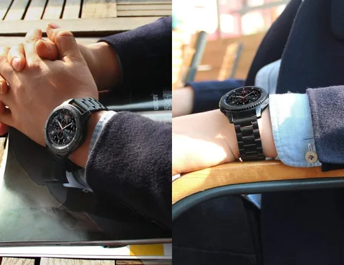 Miniatura 7 de V-Moro Correa comercial de repuesto para Gear S3 Frontier / Classic Watch Band de 22mm de metal de acero inoxidable sólido para Samsung Gear S3