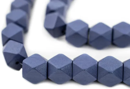 Miniatura 27 de TheBeadChest - Cuentas de madera de cubo sin esquinas azul azul: cuentas orgánicas naturales de corte de diamante de 0.787 in para la fabricación