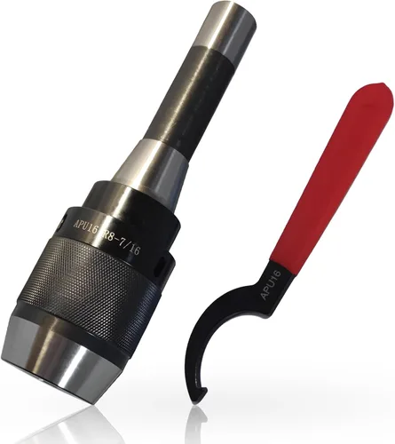 Portabrocas R8, portabrocas sin llave de servicio pesado de 1/8"-5/8" (0.118-0.630 in) con vástago integral R8, rosca de barra de tracción 7/16"-20