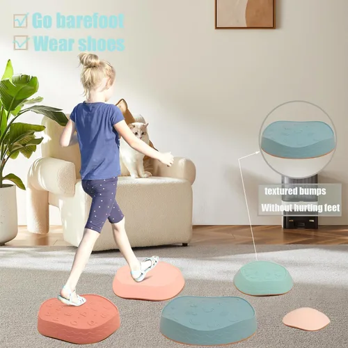 Miniatura 3 de Fanboxk - Piedras de equilibrio para niños, piedras sensoriales antideslizantes para promover habilidades de equilibrio y coordinación en niños
