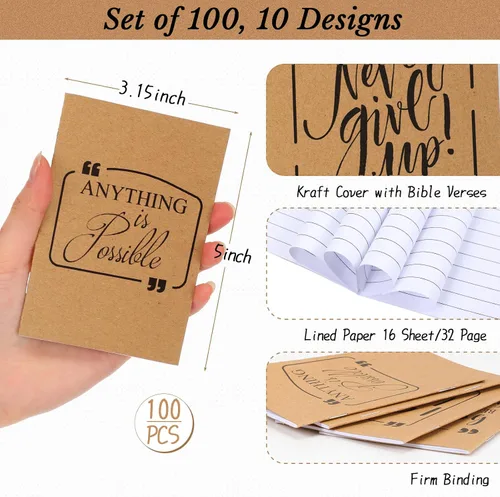 Miniatura 2 de Fulmoon 60 bolígrafos motivacionales, cuadernos inspiradores, regalos a granel, bolígrafos inspiradores, almohadillas de notas pequeñas, regalos