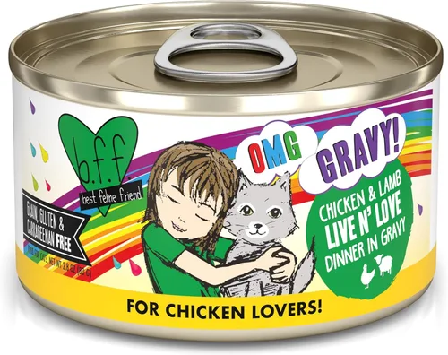 Miniatura 15 de Weruva B.F.F. OMG - Best Feline Friend Oh My Gravy!, Chicken Cloud 9 con pollo en salsa, lata de 2.8 onzas (paquete de 12)