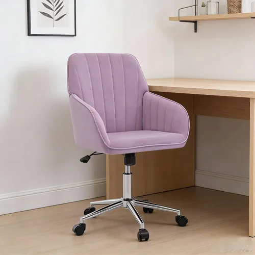 Miniatura 12 de Sillas de escritorio de oficina en casa, cómoda silla de computadora de terciopelo con asiento de respaldo, 300 libras de altura ajustable silla