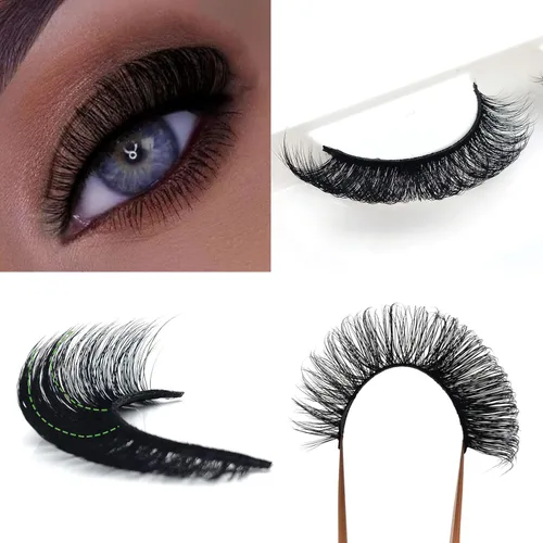 Miniatura 95 de 10 pares de pestañas rusas 3D voluminosas, con curvatura DD, pestañas postizas de visón sintético, pestañas de 19/32 de pulgada que parecen S09