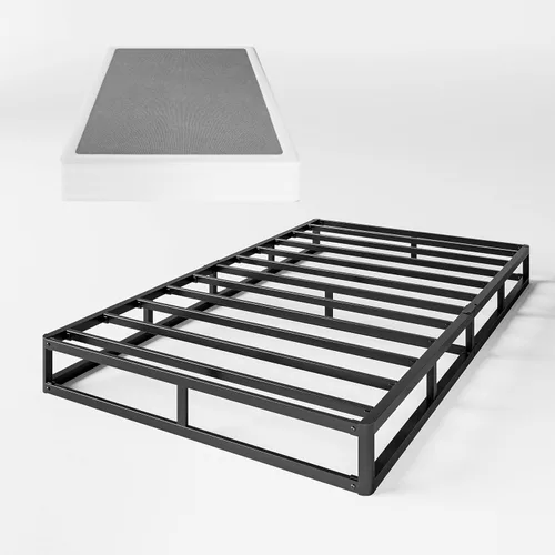 Somier de 7 pulgadas para cama individual, base de colchón de marco de metal fuerte de alto perfil, silenciosa, sin ruido, fácil montaje, capacidad