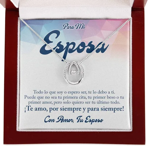 Miniatura 2 de Regalo Para Mi Esposa - Un Regalo Unico Para El Amor De Mi Vida, Cosas Personalizadas Para Parejas, Medallas De Oro 14k Para Mujer, Cadenas En Acero