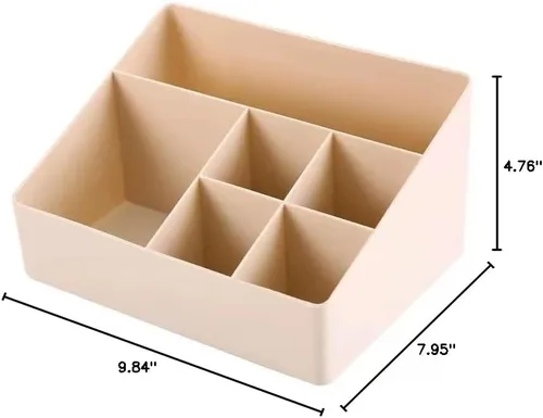 Granvela Organizador para el hogar, mesa de noche, estante de almacenamiento de maquillaje y caja de exhibición, 6 compartimentos (cachemira o