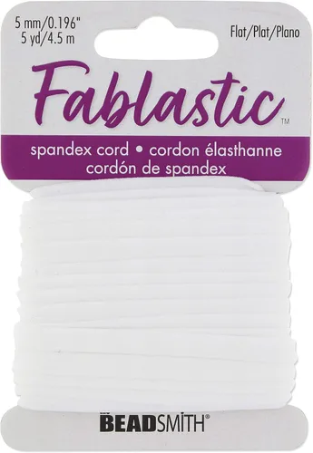 Miniatura 9 de The Beadsmith Fablastic - Cordón elástico plano de 0.196 pulgadas, color negro, tarjeta de 5 yardas (14.8 ft), cuerda esencial para coser máscaras