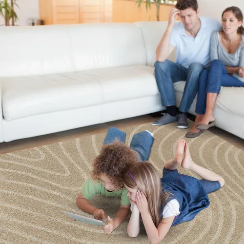 Miniatura 2 de LUXE WEAVERS Alfombra de Área Moderna Geométrica de Ondas Beige 2x3