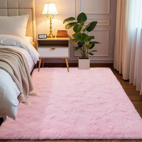 Miniatura 9 de Alfombra de área Softlife para sala de estar, alfombra lanuda mullida y esponjosa de 6 x 9 pies en color azul para dormitorio de niñas y niños, Azul