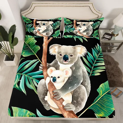 Miniatura 9 de Sábanas de cama con estampado de patas de perro para niños, sábana bajera ajustable de huesos coloridos para los amantes de los perros