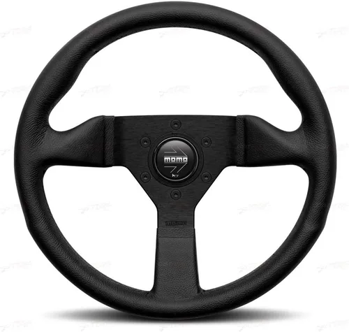 Miniatura 3 de MOMO Motorsport Montecarlo Alcantara Street Volante Negro Alcantara Grip, Radios anodizados cepillados, BK Stitch 12.598 in