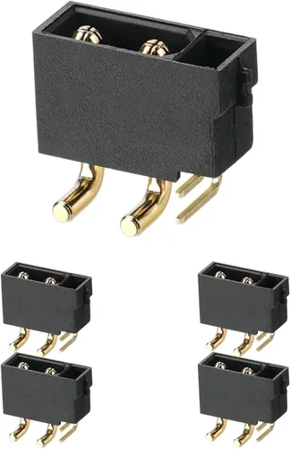 Miniatura 17 de ELFCULB 10 conectores hembra Amass XT30 (2+2), conectores de batería Drone FPV Lipo, chapados en oro para robots RC UAV (negro)
