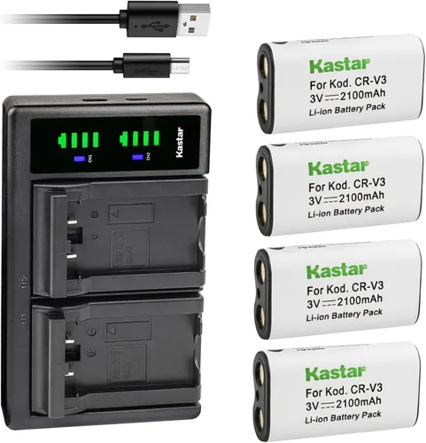 Miniatura 8 de Kastar Paquete de 2 baterías CR-V3 y cargador USB LTD2 de repuesto para Olympus C-700, C-700UZ, C-720, C-720UZ, C-725, C-730, C-730UZ, C-740