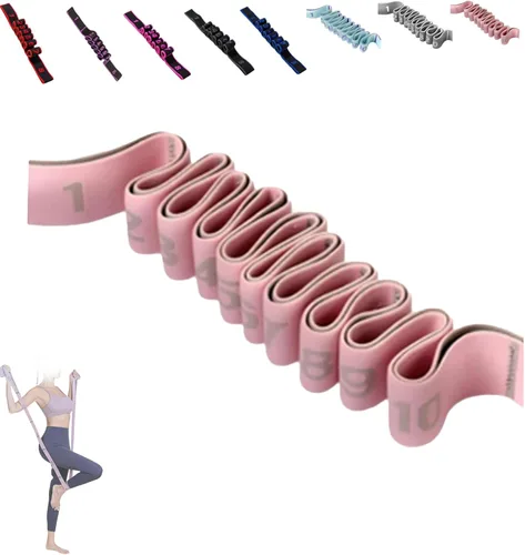 Miniatura 10 de Bandas de resistencia de fitness, banda de resistencia de fitness con asa para estiramiento y yoga, banda de resistencia elástica de número