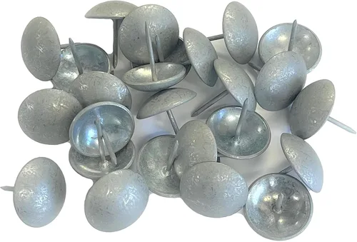 Miniatura 2 de Tachuelas de Tapicería Premium, Clavos de Cabeza de 1 pulgada de Diámetro, Adorno Decorativo Grande para Muebles (25, Peltre Antiguo)
