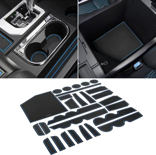 Miniatura 12 de Forro personalizado para accesorios Toyota Tundra 2022 2023 2024 2025 2026, insertos para portavasos, alfombrillas para consola central