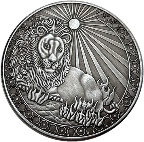 Miniatura 11 de Aomcisi Moneda creativa de doce constelaciones del zodiaco, monedas conmemorativas de plata antigua, decoración del hogar, manualidades, colección