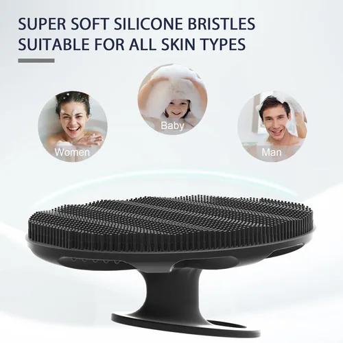 Miniatura 7 de BEAUTAIL Cepillo de silicona para ducha y baño, exfoliante suave para mujeres y hombres, piel sensible al bebé, fácil de limpiar, enjabona bien, más