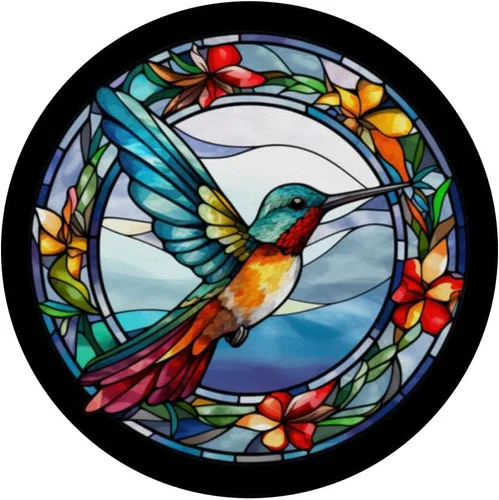 Miniatura 3 de Lindo colibrí de vidrieras ilustraciones de colibrí amante de los pájaros PopSockets intercambiables PopGrip