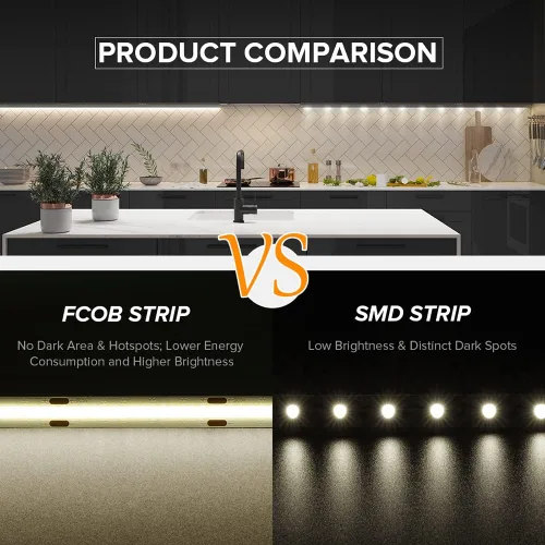 Miniatura 4 de Tira de luz LED USB de 6.56 pies, 5 voltios alimentada por USB, luces LED COB regulables, 3000 K, blanco cálido, 0.315 in, tiras flexibles de alta