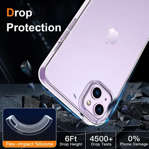Miniatura 2 de Funda transparente para iPhone 14 Plus. Fundas protectoras de silicona TPU de plástico transparente para iPhone 14 Plus [agarre delgado y cómodo]