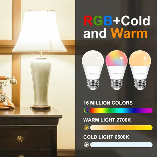 Miniatura 3 de Zigbee - Bombillas inteligentes A15, requiere concentrador (compatible con Hue*, Alexa, Google y ConBee), E26, 5 W = 40 W, cambio de color de 400