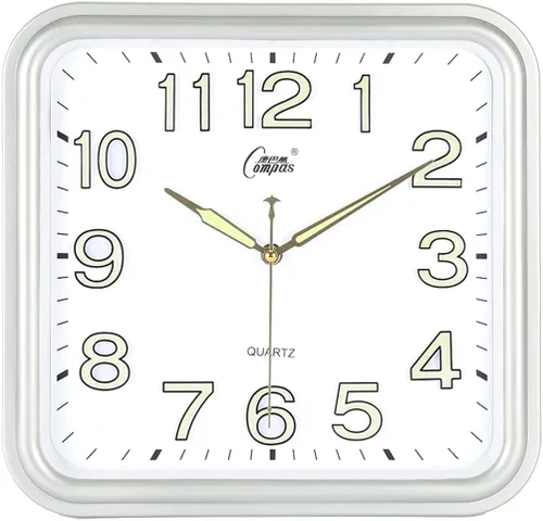 Miniatura 4 de Reloj de pared silencioso, sala de estar, oficina, simple y elegante reloj de cuarzo cuadrado (color dorado)