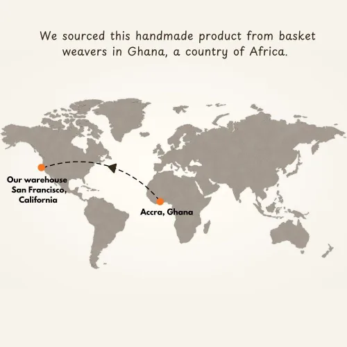 Miniatura 5 de Cesta africana tejida roja para almacenamiento, 16 pulgadas de ancho, 12 pulgadas de alto