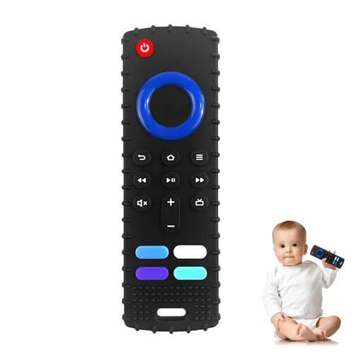 Miniatura 14 de YAPROMO Juguetes de Dentición de Silicona para Bebés, Juguete Control Remoto para Bebés de 3-18 Meses, Juguete de Dentición Control Remoto para Negro