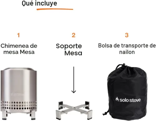 Miniatura 3 de Solo Stove Mesa, Hoguera de Mesa de 5.1 Pulgadas con Soporte - Hoguera de Acero Inoxidable Sin Humo para Acampar, al Aire Libre y Patio - Hoguera
