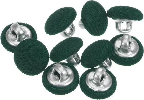 Miniatura 76 de HARFINGTON 10 botones de tela de 24L cubiertos de tela de 0.59 pulgadas, vástago de metal, botones de costura redondos para trajes, blusas de Azul