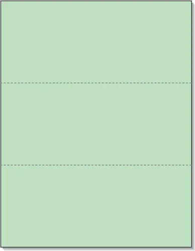NextDayLabels - Paquete de 500 hojas, papel perforado tamaño carta de 8-1/2 x 11 pulgadas (verde, transparente @ 3-2/3 pulgadas y 7-1/3 pulgadas)