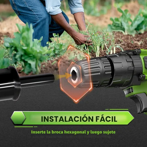 Miniatura 4 de Broca de taladro de servicio pesado de 4"X16" para plantar - Broca en espiral de jardín - Herramienta plantadora de bulbos y excavadora de agujeros